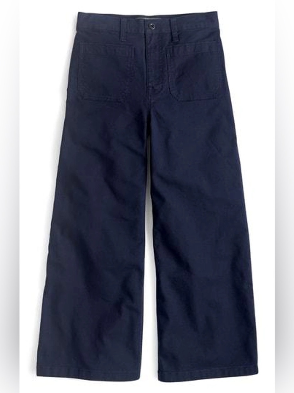Point Sur J.Crew Navy Flat Front Wide Leg Cropped Pants Size 28